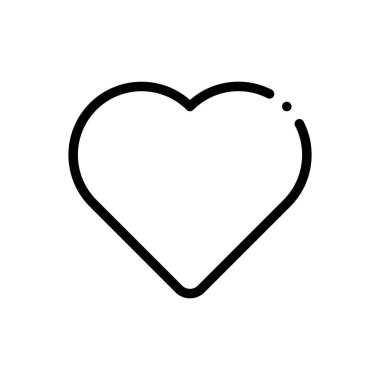 Kalp ikonu. Beyaz Arkaplanda İnce Doğrusal Tasarım