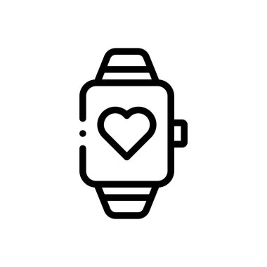 Kalp atış hızı ikonu. Beyaz Arkaplanda İnce Doğrusal Tasarım