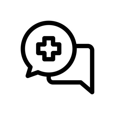 Sağlık ikonu. Beyaz Arkaplanda İnce Doğrusal Tasarım