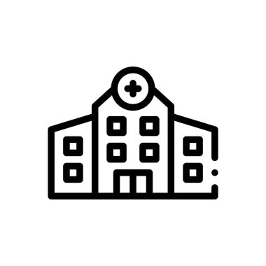 Sağlık sigortası ikonu. Beyaz Arkaplanda İnce Doğrusal Tasarım