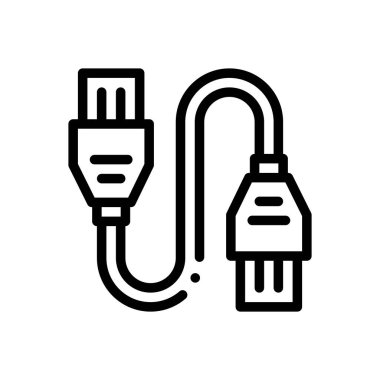 hdmi port simgesi. Beyaz Arkaplanda İnce Doğrusal Tasarım