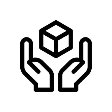 El yapımı ikon. Beyaz Arkaplanda İnce Doğrusal Tasarım