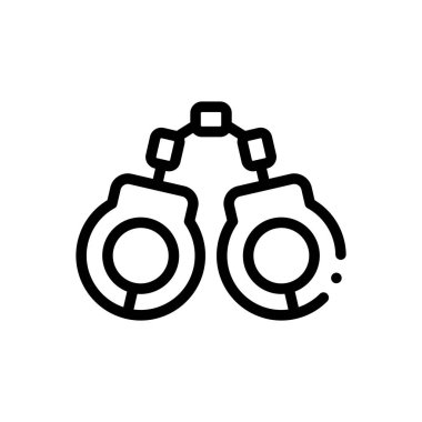 Kelepçe ikonu. Beyaz Arkaplanda İnce Doğrusal Tasarım