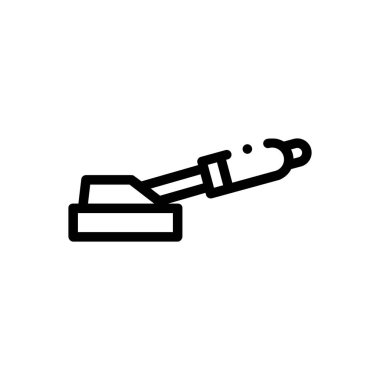 El işi ikonu. Beyaz Arkaplanda İnce Doğrusal Tasarım