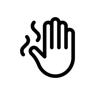 El ikonu. Beyaz Arkaplanda İnce Doğrusal Tasarım