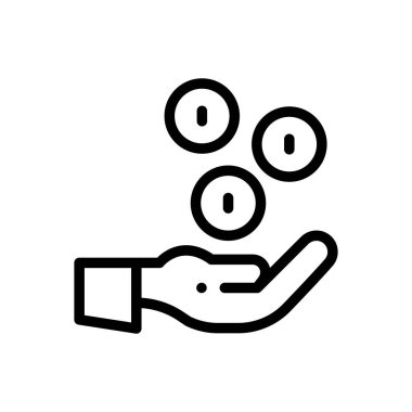 El ikonu. Beyaz Arkaplanda İnce Doğrusal Tasarım