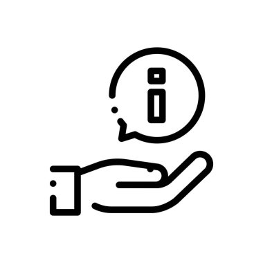 El ikonu. Beyaz Arkaplanda İnce Doğrusal Tasarım