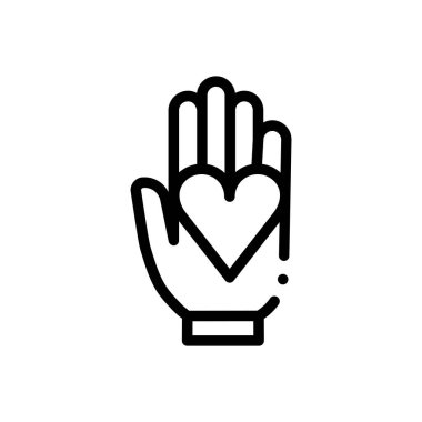 El ikonu. Beyaz Arkaplanda İnce Doğrusal Tasarım