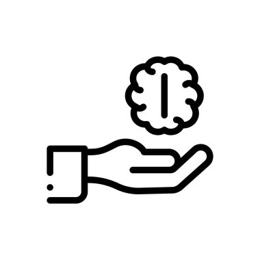 El ikonu. Beyaz Arkaplanda İnce Doğrusal Tasarım