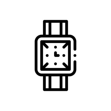 Kol saati ikonu. Beyaz Arkaplanda İnce Doğrusal Tasarım