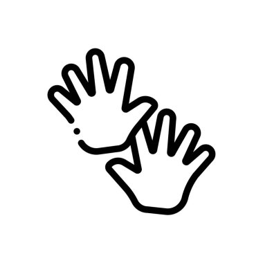 El kuklası ikonu. Beyaz Arkaplanda İnce Doğrusal Tasarım