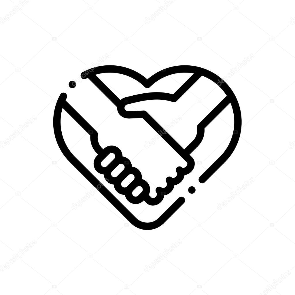 Handshake icon. Thin Linear Style Design Isolated On White Background