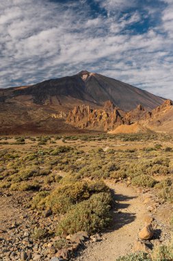 Teide volkanı manzaralı vadi, Tenerife adası, İspanya
