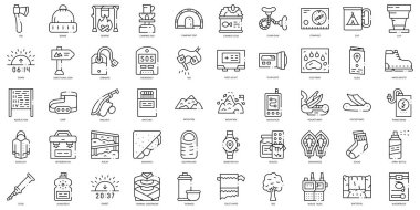 Linear Style trekking Icons Bundle