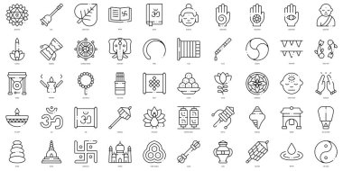 Linear Style buddhism Icons Bundle