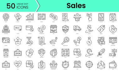 Set of sales icons. Line art style icons bundle. vector illustration