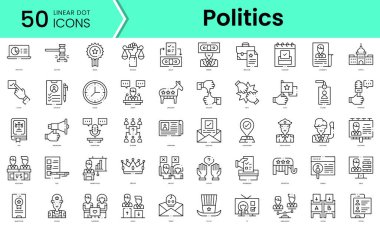 Set of politics icons. Line art style icons bundle. vector illustration