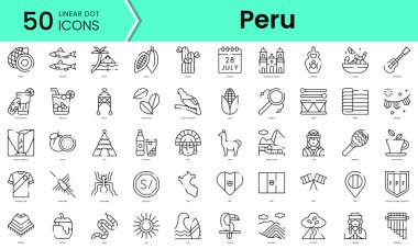 Set of peru icons. Line art style icons bundle. vector illustration clipart