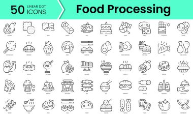 Set of food icons. Line art style icons bundle. vector illustration