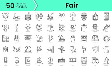 Set of fair icons. Line art style icons bundle. vector illustration