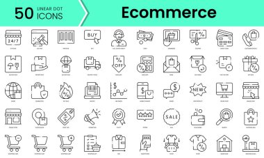 Set of ecommerce icons. Line art style icons bundle. vector illustration