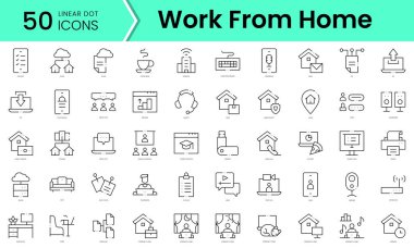 Set of work from home icons. Line art style icons bundle. vector illustration clipart