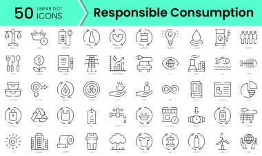 Set of responsible consumption icons. Line art style icons bundle. vector illustration clipart