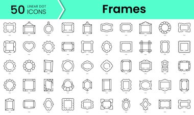 Çerçeve simgeleri seti. Çizgi sanatı simgeleri paketi. vektör illüstrasyonu
