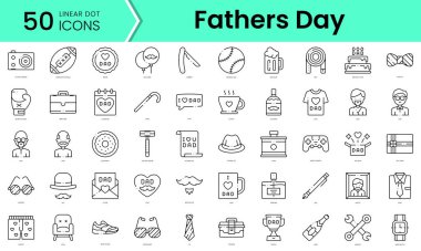 Babalar Günü ikonları. Çizgi sanatı simgeleri paketi. vektör illüstrasyonu