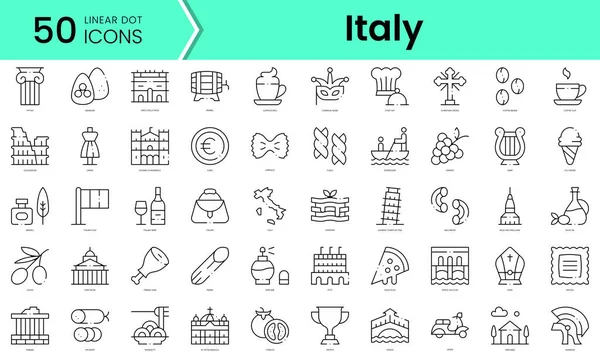 Set of italy icons. Line art style icons bundle. vector illustration