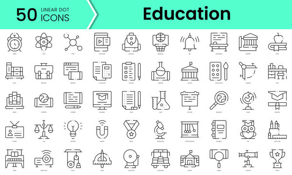Set of education icons. Line art style icons bundle. vector illustration