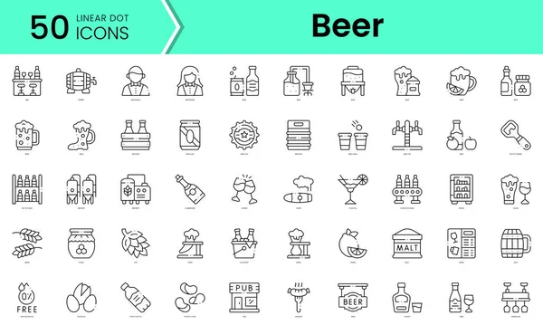 Set Beer Icons Line Art Style Icons Bundle Vector Illustration — Stockvektor