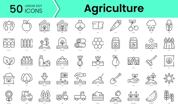 Set Agriculture Icons Line Art Style Icons Bundle Vector Illustration — Vetor de Stock
