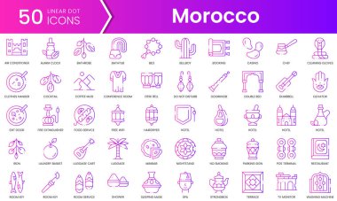 Fas ikonları seti. Gradyan stil simgesi paketi. Vektör İllüstrasyonu