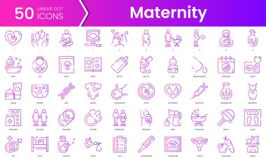 Doğum ikonları seti. Gradyan stil simgesi paketi. Vektör İllüstrasyonu