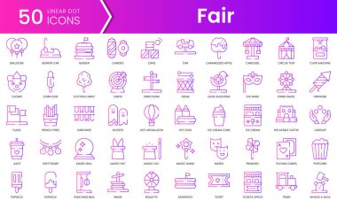 Bir dizi adil ikon. Gradyan stil simgesi paketi. Vektör İllüstrasyonu