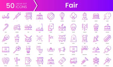 Bir dizi adil ikon. Gradyan stil simgesi paketi. Vektör İllüstrasyonu