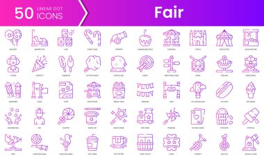 Bir dizi adil ikon. Gradyan stil simgesi paketi. Vektör İllüstrasyonu