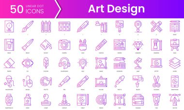 Sanat tasarım ikonları. Gradyan stil simgesi paketi. Vektör İllüstrasyonu