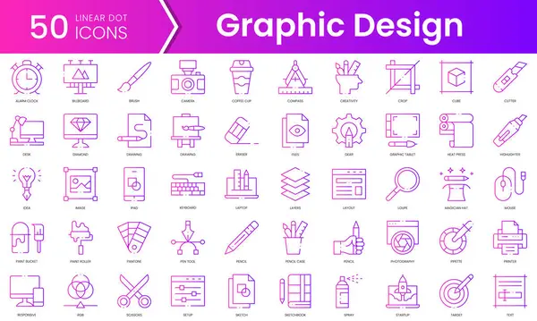 Grafik tasarım simgeleri. Gradyan stil simgesi paketi. Vektör İllüstrasyonu