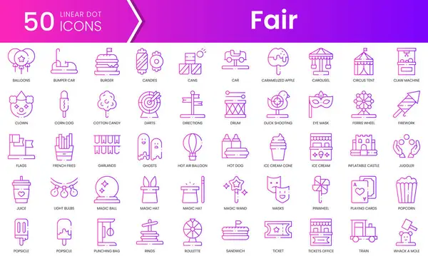 Bir dizi adil ikon. Gradyan stil simgesi paketi. Vektör İllüstrasyonu