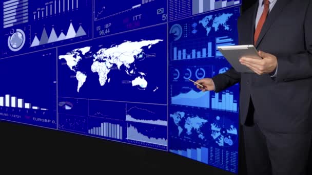 Gráficos Financieros Presentación Empresarial — Vídeos de Stock