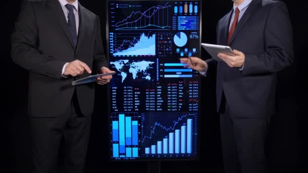 Business Presentation Meeting Front Monitor Screen — Stock video