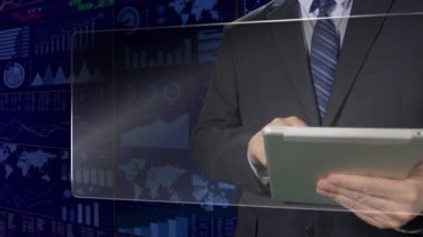 Business clear touch screen. You can put your data and adjust them with scale effect on the high tech screen and then use blending mode (add, lighten, screen) to get the right result