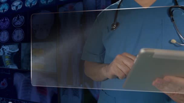 Duidelijke Medische Monitor Scherm Kunt Gegevens Zetten Aanpassen Met Schaaleffect — Stockvideo