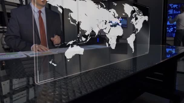 Мировые Финансовые Данные Цифровом Экране — стоковое видео