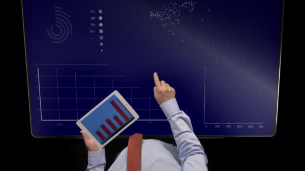 Business Data Monitor Screen — Vídeo de Stock
