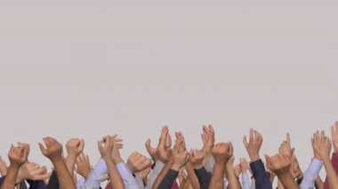 Concert crowd hands dance with alpha channel
