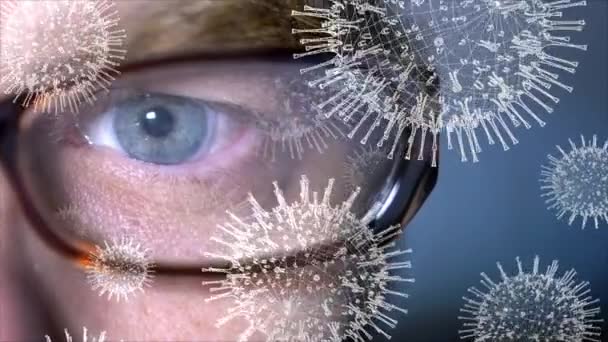 Coronavirus Analysis Eye Close — Stock Video