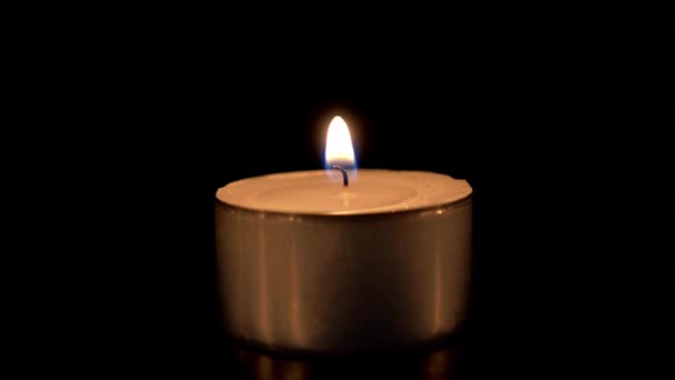 Candle Blowing Black Background — Video